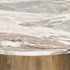 Allyson 42' Round Pedestal Dining Table | Savar Pink Marble & Brown Wood | Seats 4, by Mercana, 42" length x 42" width x 30" height thumbnail 8