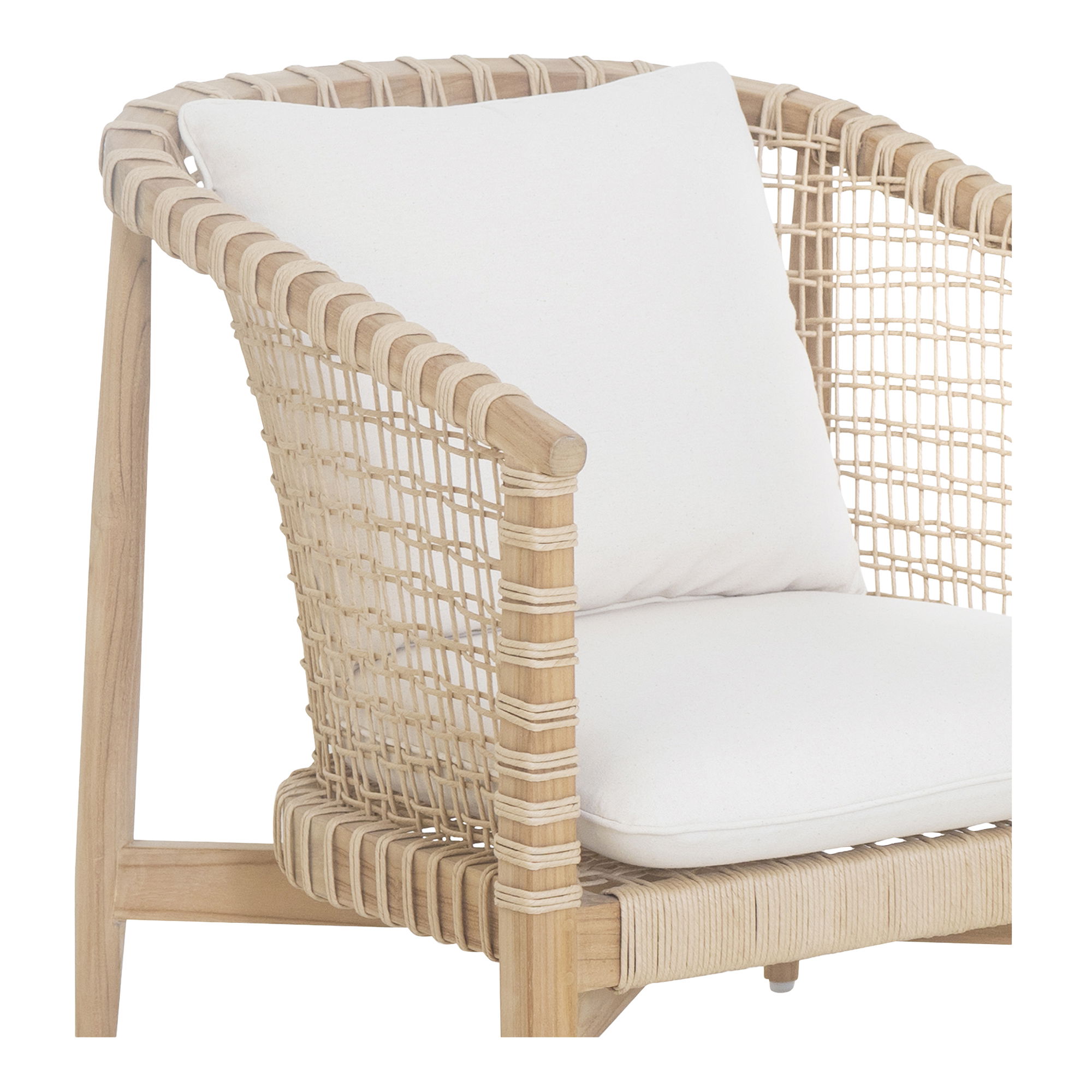 Kuna Outdoor Lounge Chair White, Outdoor Chair by Moe's Home, 2'3.5" width x 2'8" height x 2'6" depth View 5