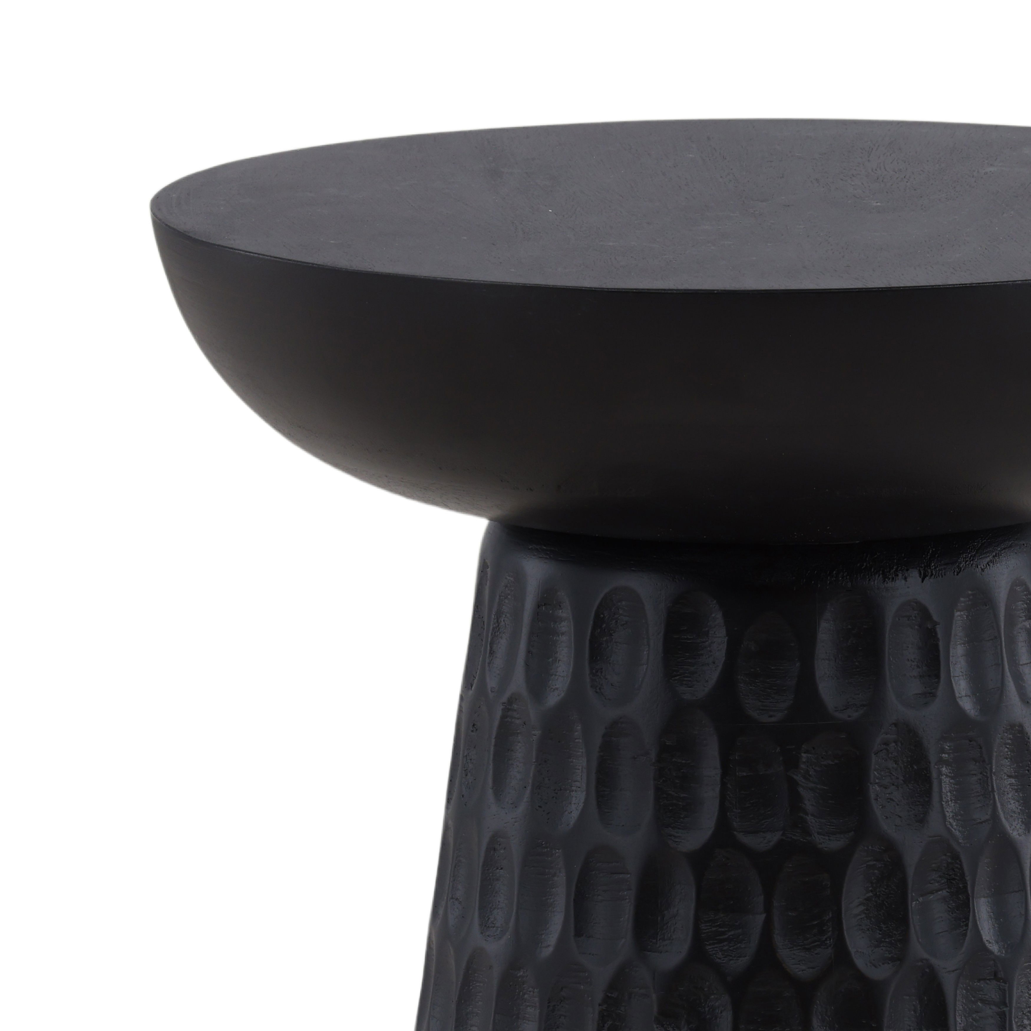 Marzell Side Table Black, Side & End Table by Dovetail, 14" width x 20" height x 14" diameter x 14" depth View 3