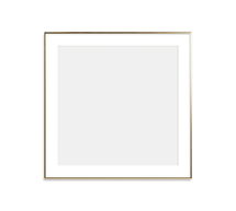 Online Designer Bedroom Thin Metal Gallery Frame, 2" Mat, 16x18 - Bright Gold