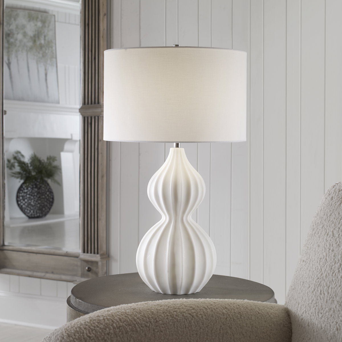 Antoinette Marble Table Lamp, by Uttermost, 1'4" width x 2'3.5" height x 1'4" depth View 2