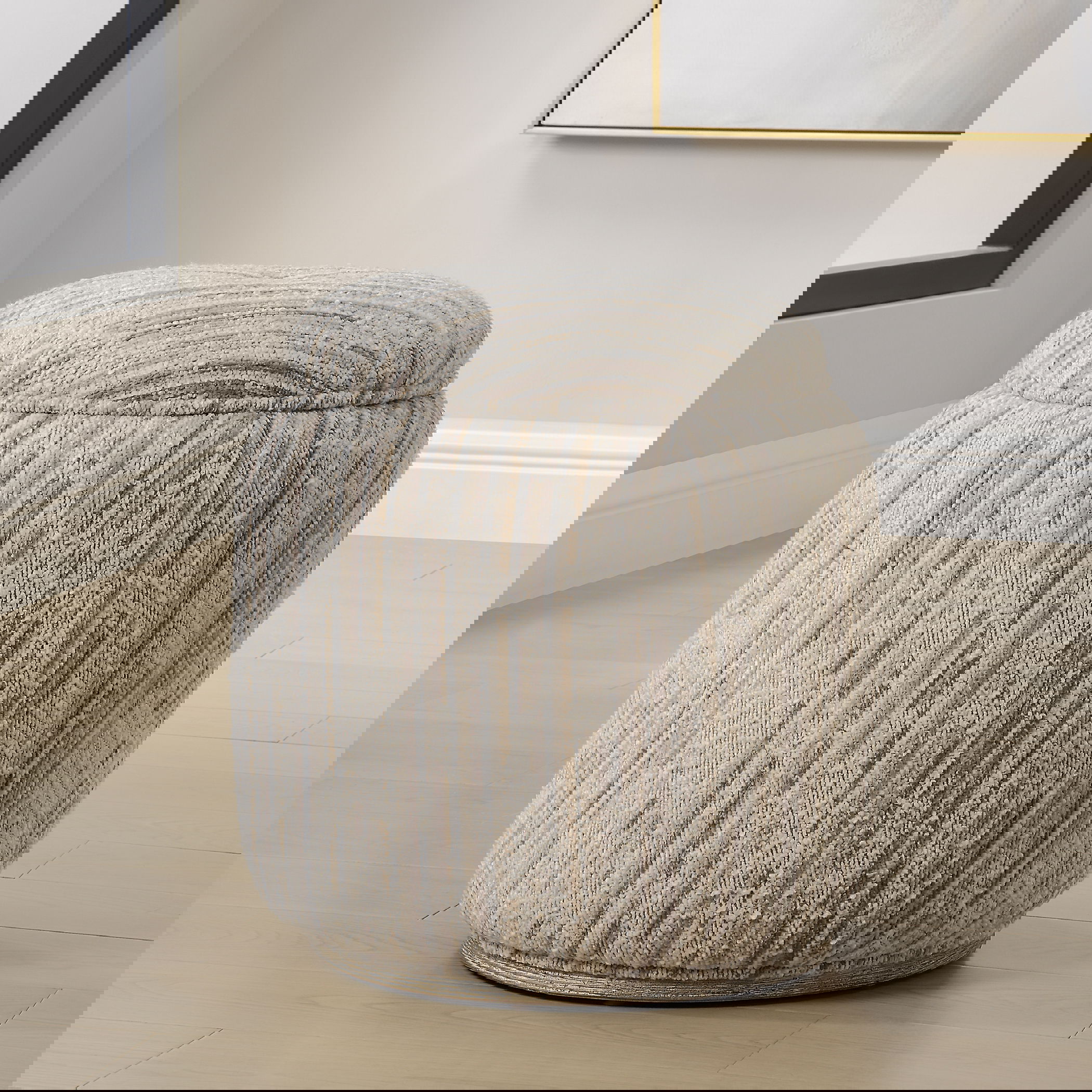 Dialogue Tan Ottoman, Furniture by Uttermost, 18" width x 18" height x 18" depth View 2