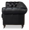 Castered Chesterfield Sofa,Onyx Black, Sofas & Sectional by Sarreid, 89" length x 38" width x 32" height thumbnail 4