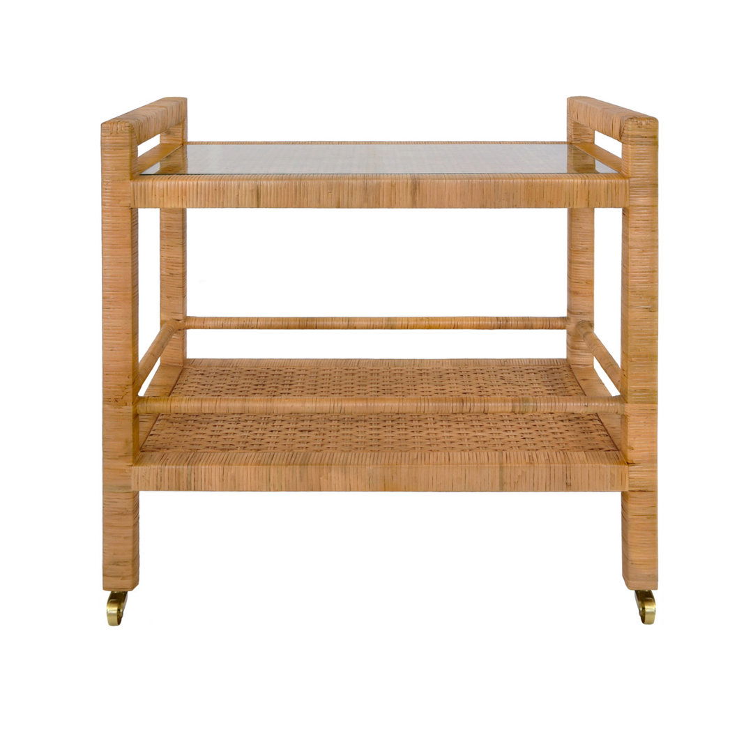 Elsie Rattan Bar Cart large image 