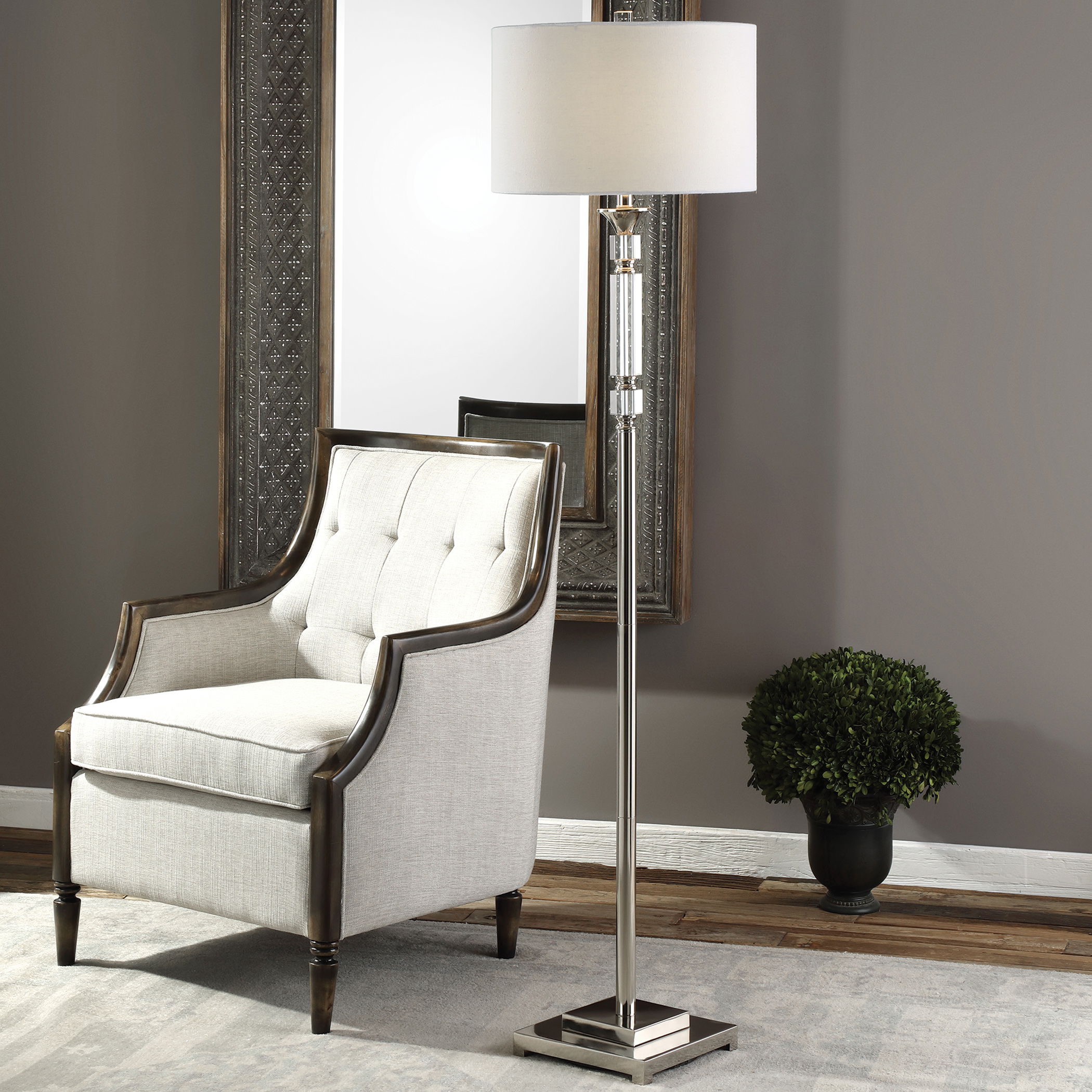 Volusia Nickel Floor Lamp large image 