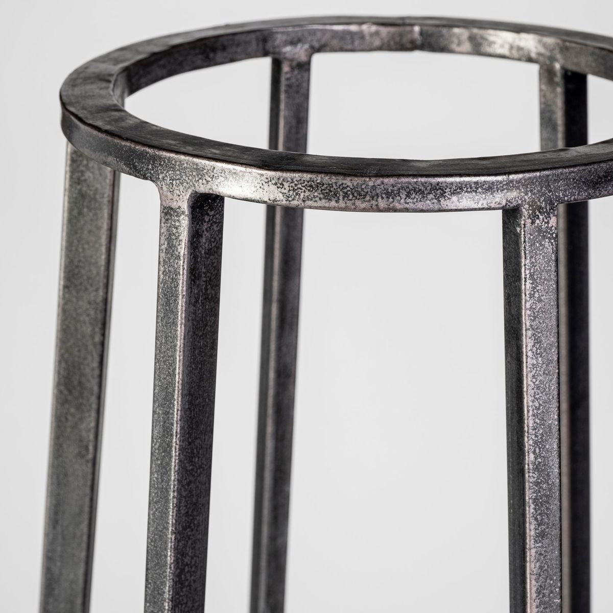 Bella Large Black Metal Cylindrical Cage Candle Holder Lantern, Lighting by Mercana, 14.17" length x 13.19" width x 39.96" height View 7