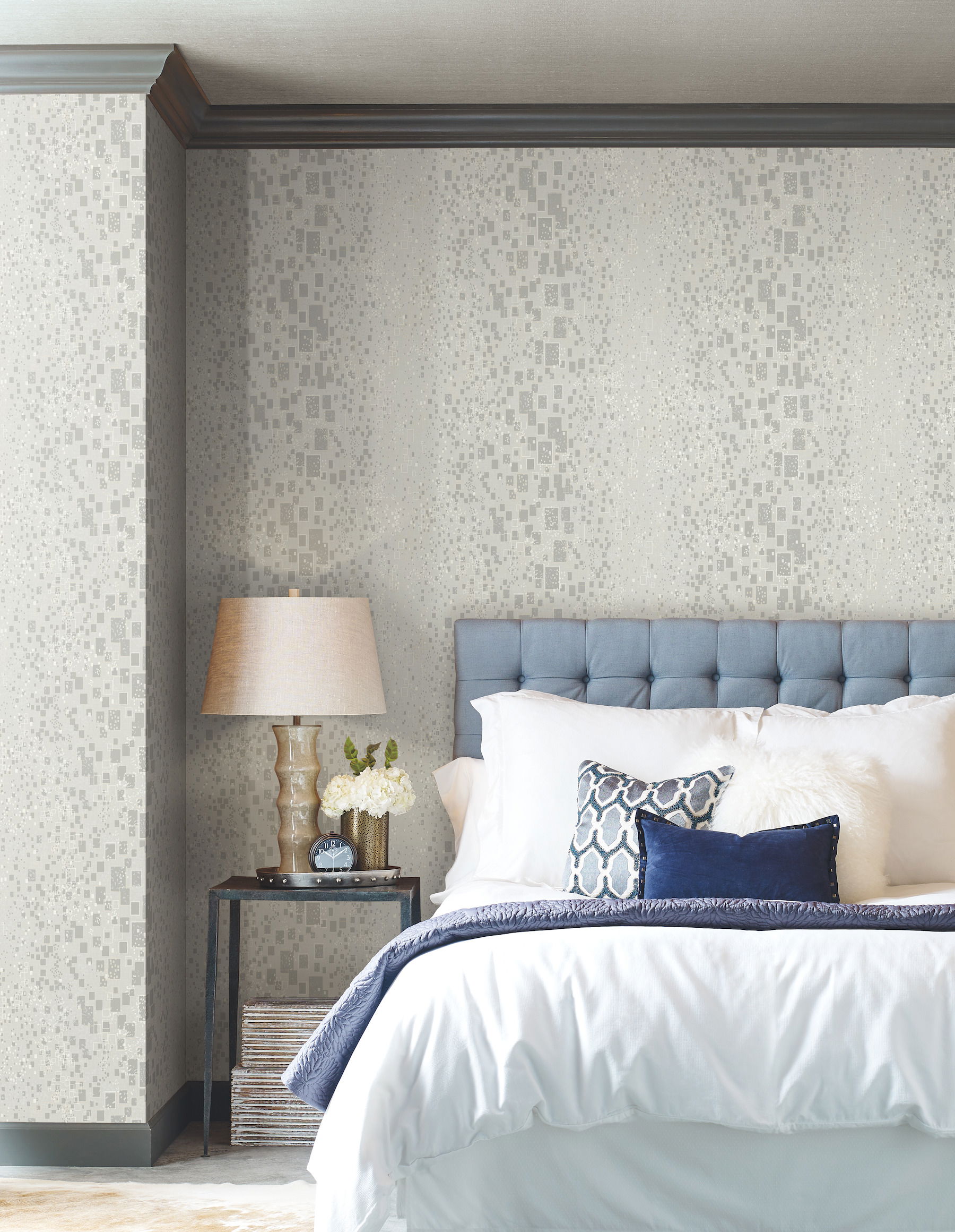 Gilded Confetti Silver & Grey Wallpaper large image 