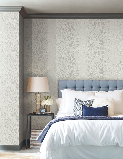 Gilded Confetti Silver & Grey Wallpaper