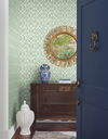Boxwood Garden Teal Wallpaper, by York Wall, 27' length x 2'3" width x 0.02" depth thumbnail 2
