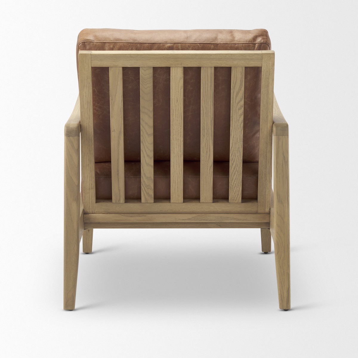 Raeleigh Tan Faux Leather Accent Chair, by Mercana, 27.95" length x 34.06" width x 34.45" height View 6