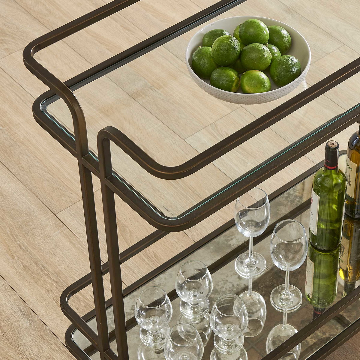 Erivo Bronze Bar Cart, Bar Carts & Cabinet by Uttermost, 34" width x 32" height x 16" depth View 5