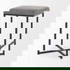 Frodo 26.4H Gray Fabric Seat with Black Iron Frame Counter Stool, Counter & Bar Stool by Mercana, 16.54" length x 16.54" width x 26.38" height thumbnail 7