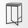 Frodo Backless 26.4in Seat Counter Stool | Gray Fabric with Black Iron, Counter & Bar Stool by Mercana, 16.54" length x 16.54" width x 26.38" height thumbnail 7