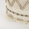Caela Beige/Brown Wool, Cotton and Felt Popcorn Stitch Square Pouf thumbnail 6