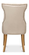 Sophie Side Chair, White Linen, Dining Chair by Sarreid, 20" length x 17" width x 38" height thumbnail 9