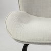 Inala Curved Back Dining Side Chair | White Fabric with Black Metal, Dining Chair by Mercana, 21.26" length x 25.59" width x 34.25" height thumbnail 12
