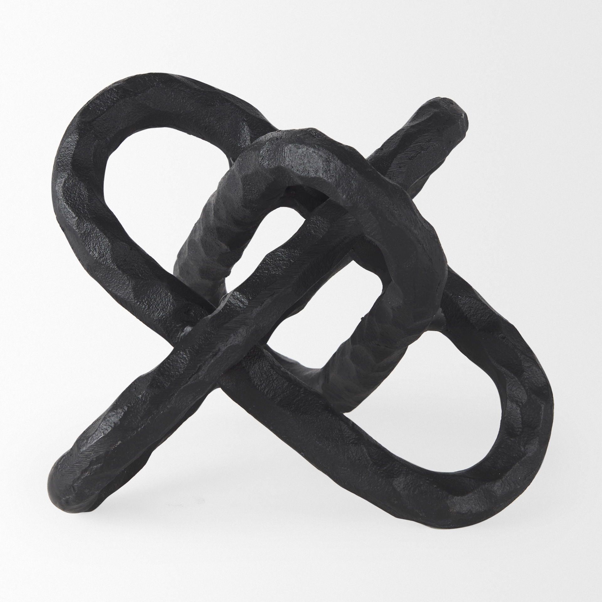 Wilhelm I (Small) 7L x 7W Black Metal Link Decor Object, Decorative Object by Mercana, 6.69" length x 6.69" width x 6.69" height View 6