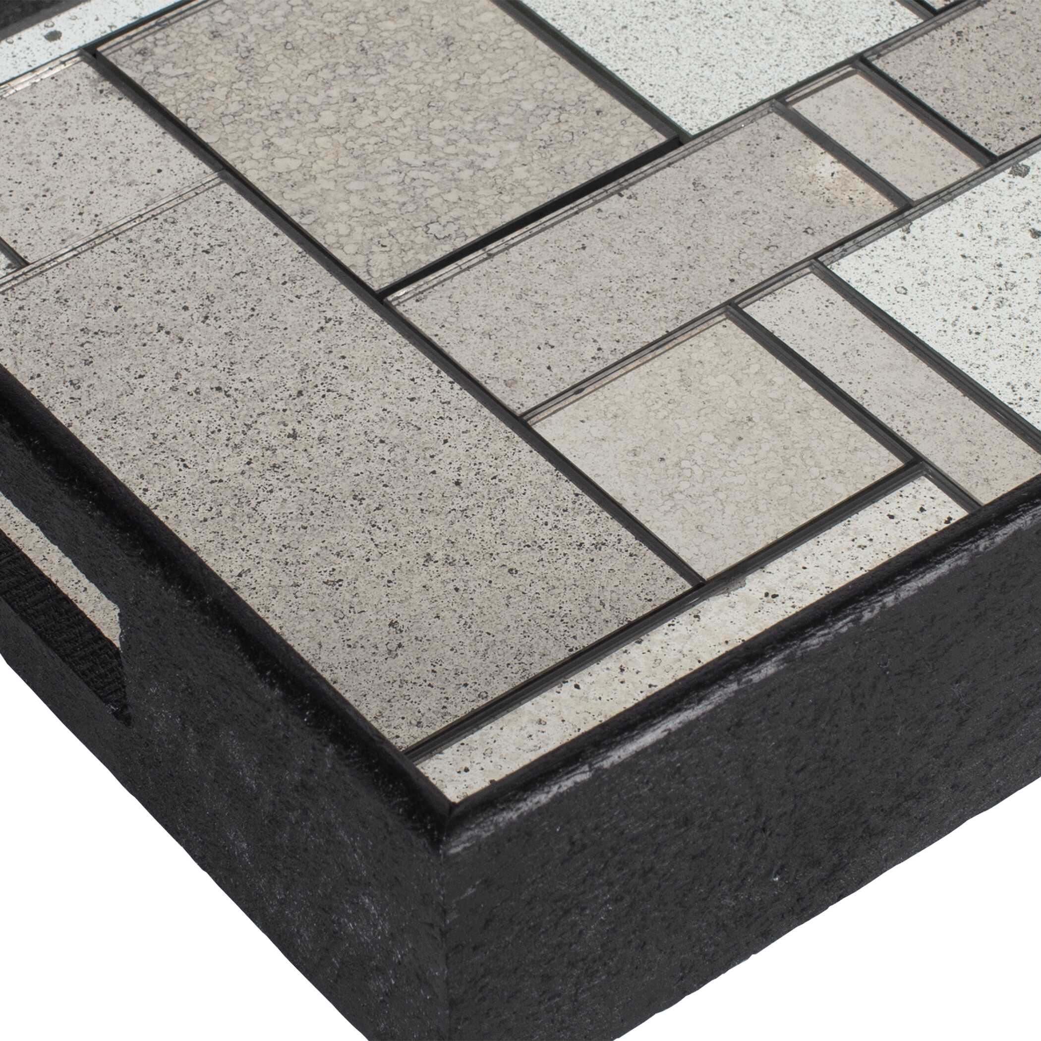 Modern Mosaic Antique Mirrored Tray, Decorative by Uttermost, 24" width x 3" height x 15" depth View 4