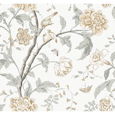 Teahouse Floral Neutral Wallpaper
