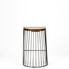 Seagram Backless 25.6in Seat Counter Stool | Brown Wood with Black Metal, Counter & Bar Stool by Mercana, 20" length x 18" width x 25.6" height thumbnail 5