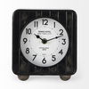 Karl  Rustic Black Iron Rounded Square Table Clock, by Mercana, 6" length x 3" width x 6.75" height thumbnail 5