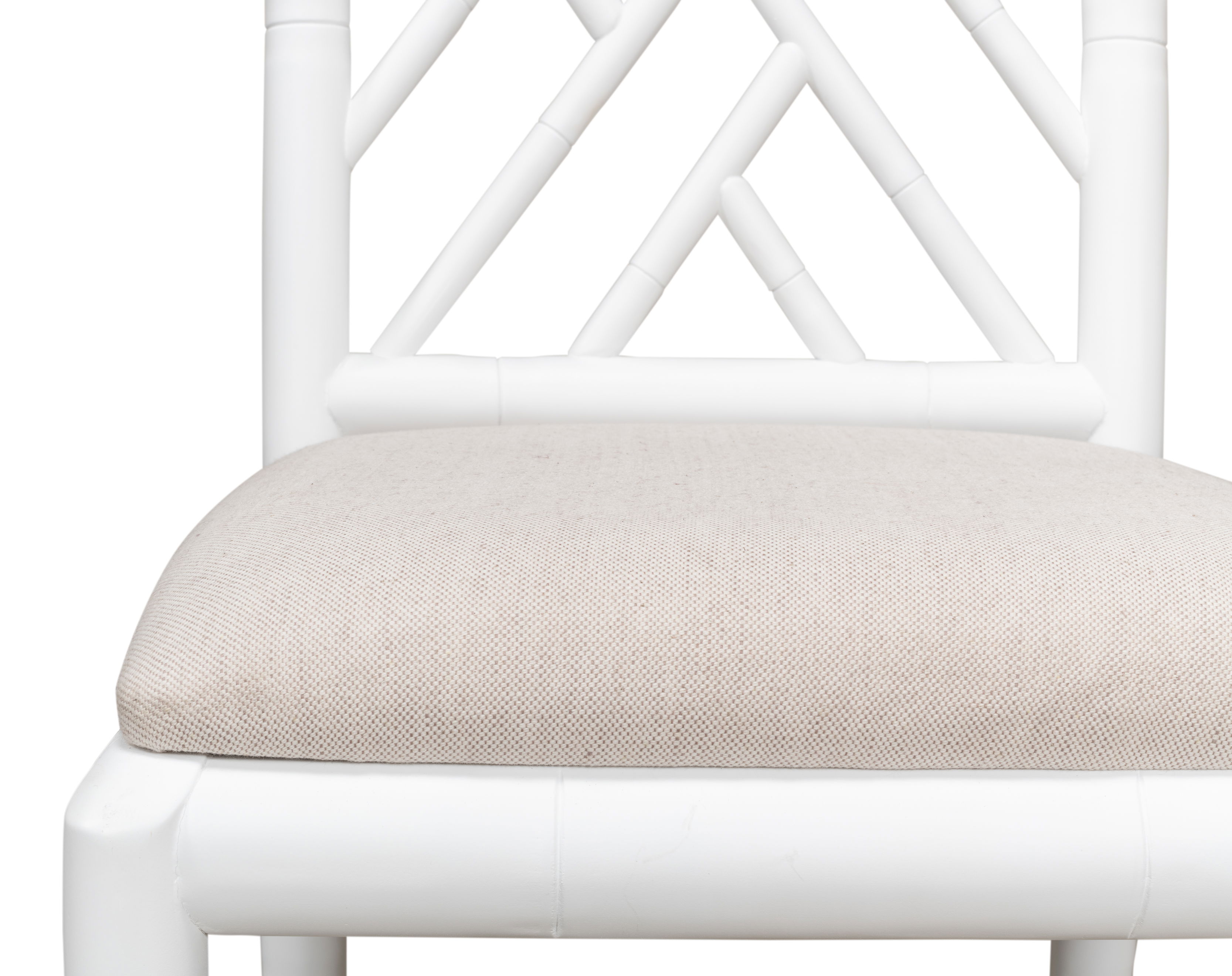 Brighton Bamboo Side Chair, White, Dining Chair by Sarreid, 17" length x 22" width x 39" height View 4