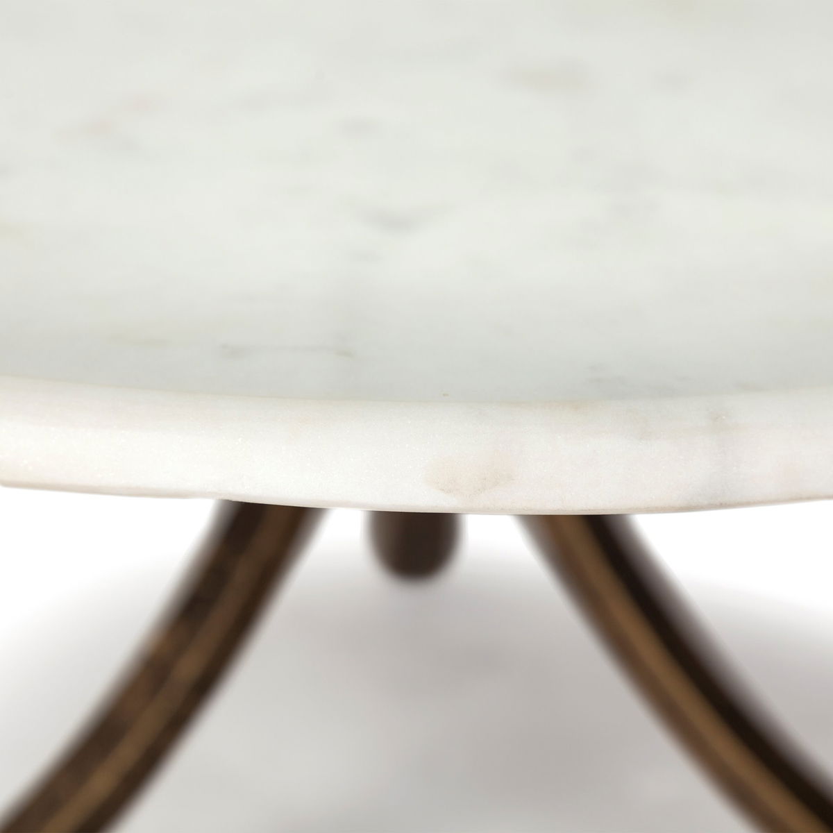 Reinhardt 36' Round Glass Top Marble Shelf Gold Metal Base Coffee Table, by Mercana, 36" length x 36" width x 16" height View 6