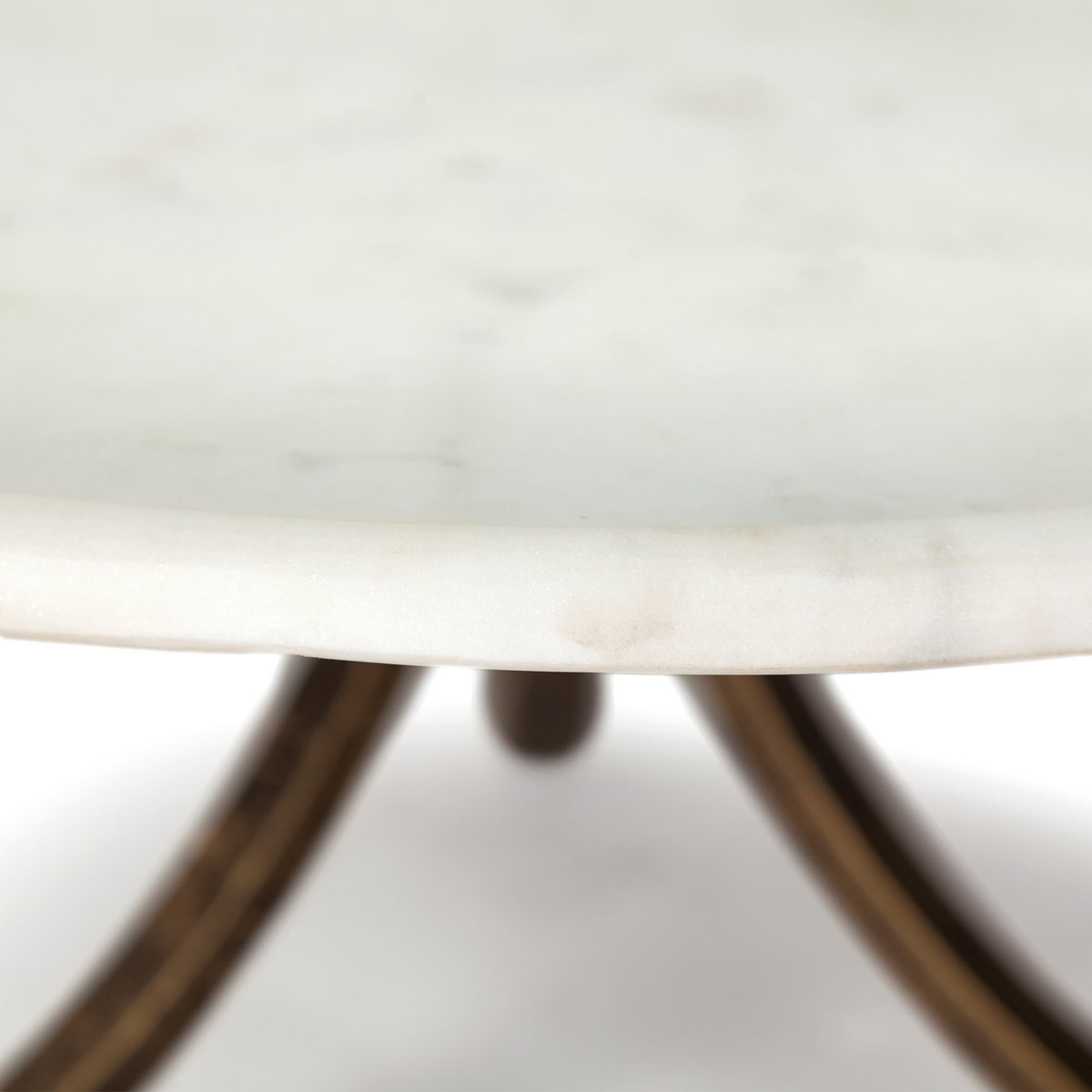 Reinhardt 36' Round Glass Top Marble Shelf Gold Metal Base Coffee Table, by Mercana, 36" length x 36" width x 16" height View 6