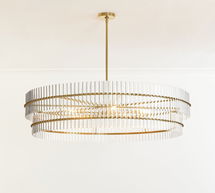 Online Designer Bedroom Mallory Crystal Chandelier, Tumbled Brass, Grand