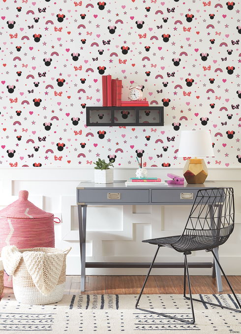 Disney Minnie Mouse Rainbow Red Wallpaper