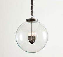 Online Designer Hallway/Entry Anthony Recycled Glass Globe Pendant, Bronze, Large