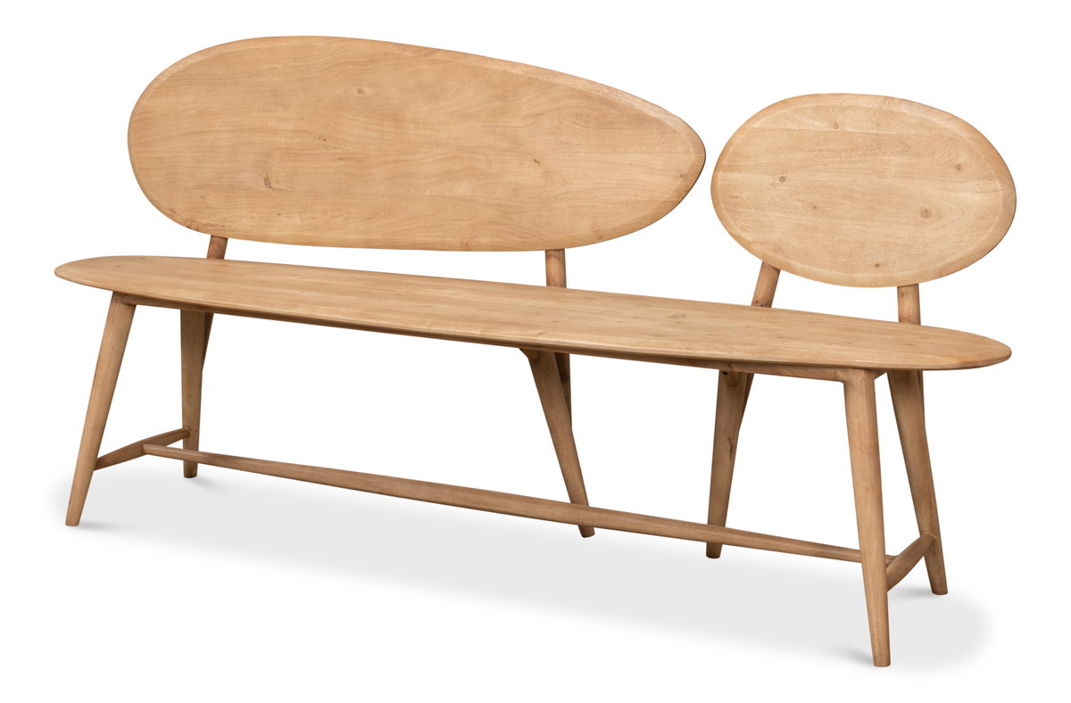 Pebble Bench, by Sarreid, 1'7" length x 6'1" width x 3'1" height View 1