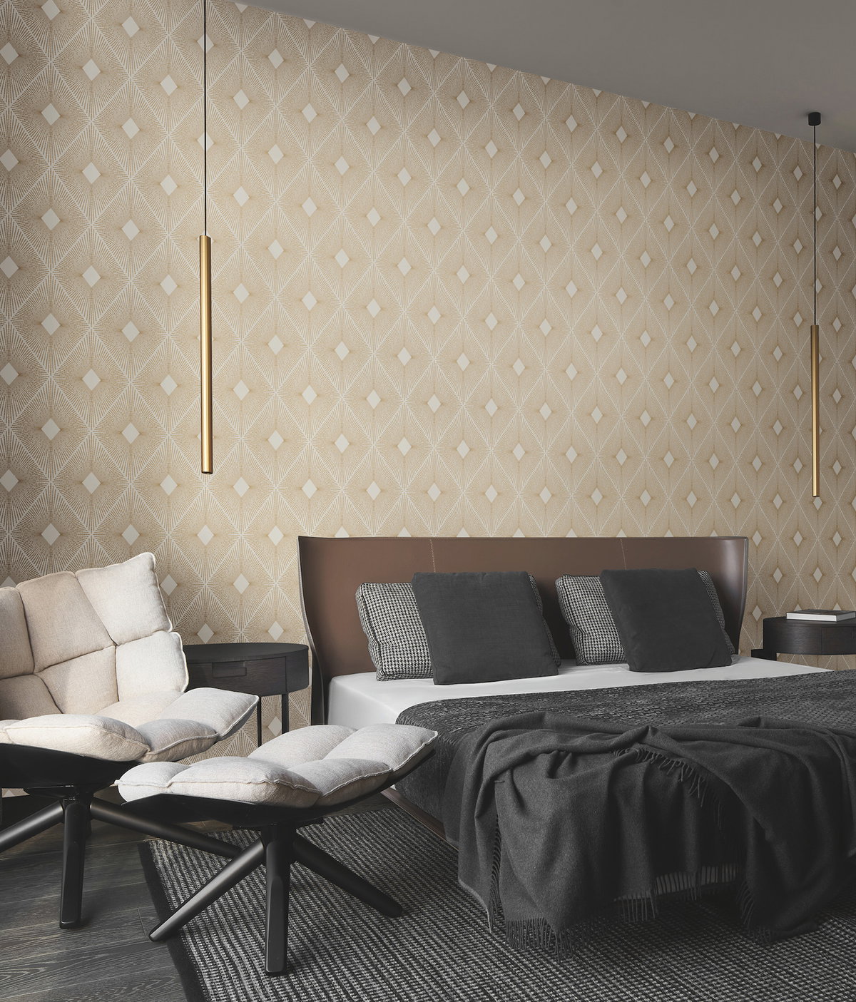 Harlowe White & Gold Wallpaper, by York Wall, 32'9.6" length x 1'8.8" width x 0.02" depth View 2