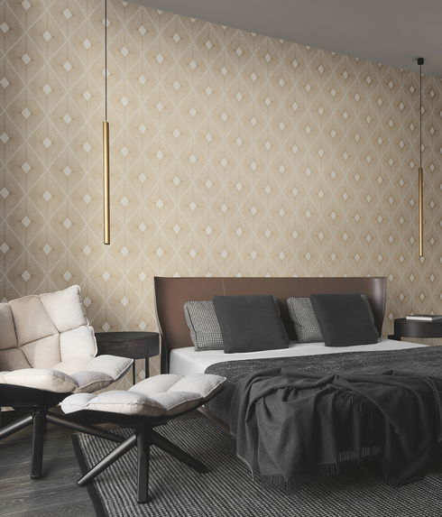 Harlowe White & Gold Wallpaper