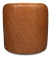 Braxton Leather Swivel Chair, Brown, Seating by Sarreid, 28" length x 36" width x 34" height thumbnail 10