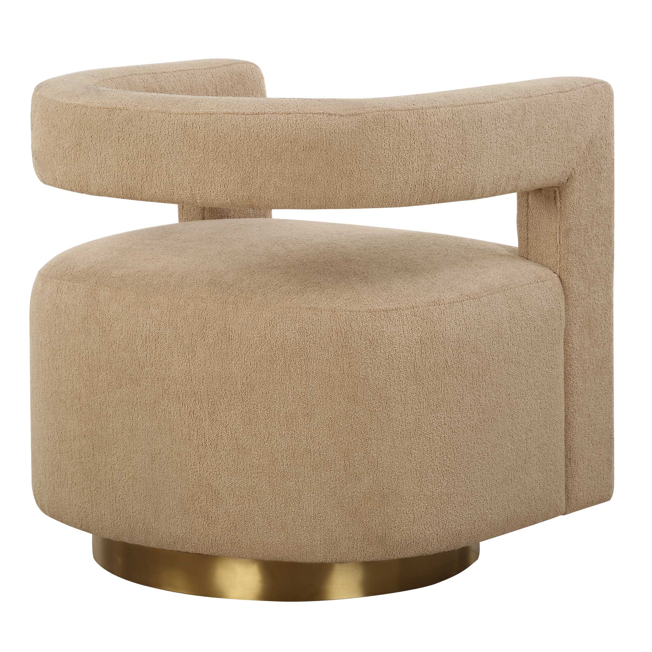 Grounded Modern Swivel Chair, Furniture by Uttermost, 28" width x 28" height x 30" depth View 7