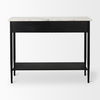 Amika White Marble Top Black Metal Base Console Table thumbnail 3