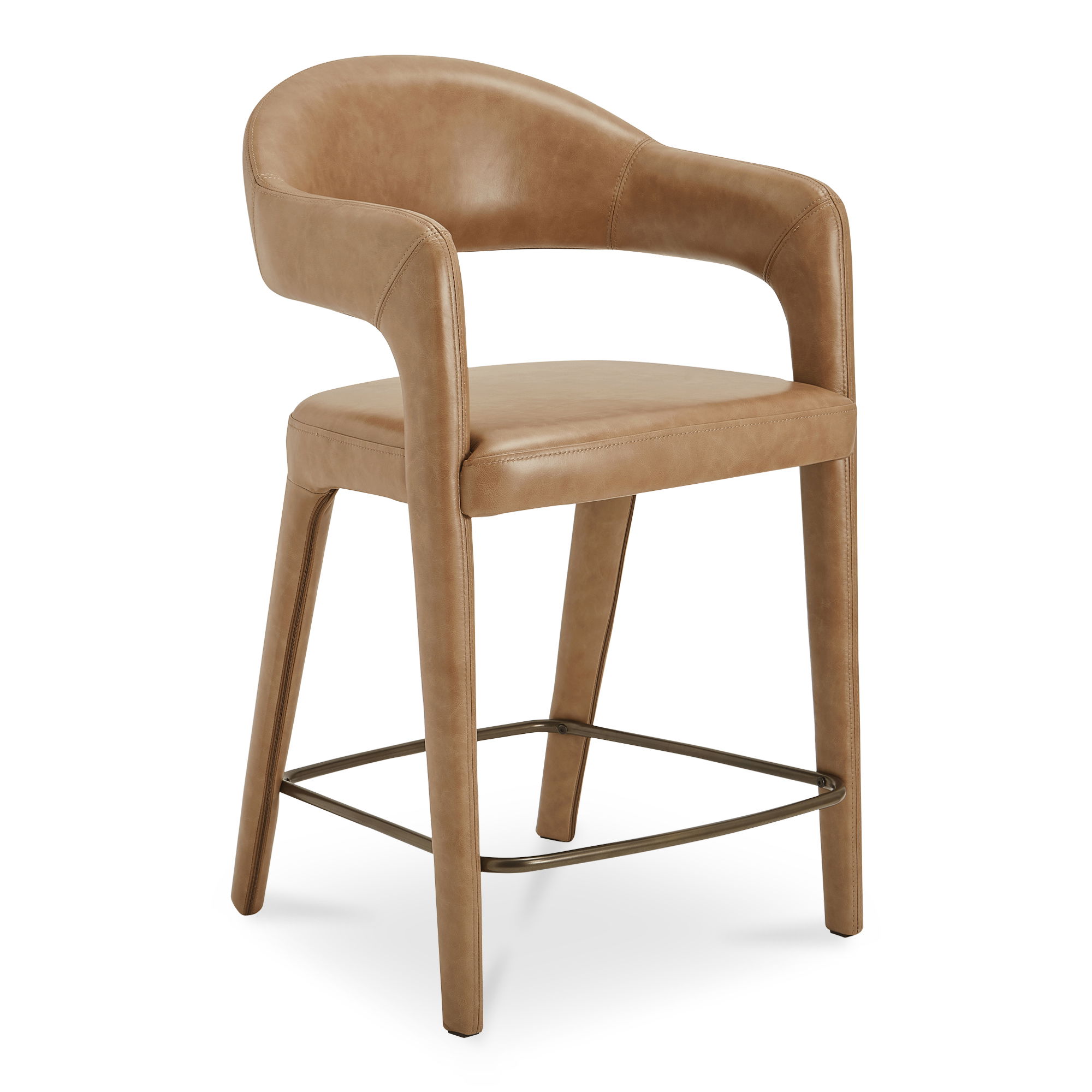Martens Counter Stool Brown Leather large image 