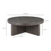 Folke Round Coffee Table Dark Brown, by Moe's Home, 38" width x 13.38" height x 38" depth thumbnail 9