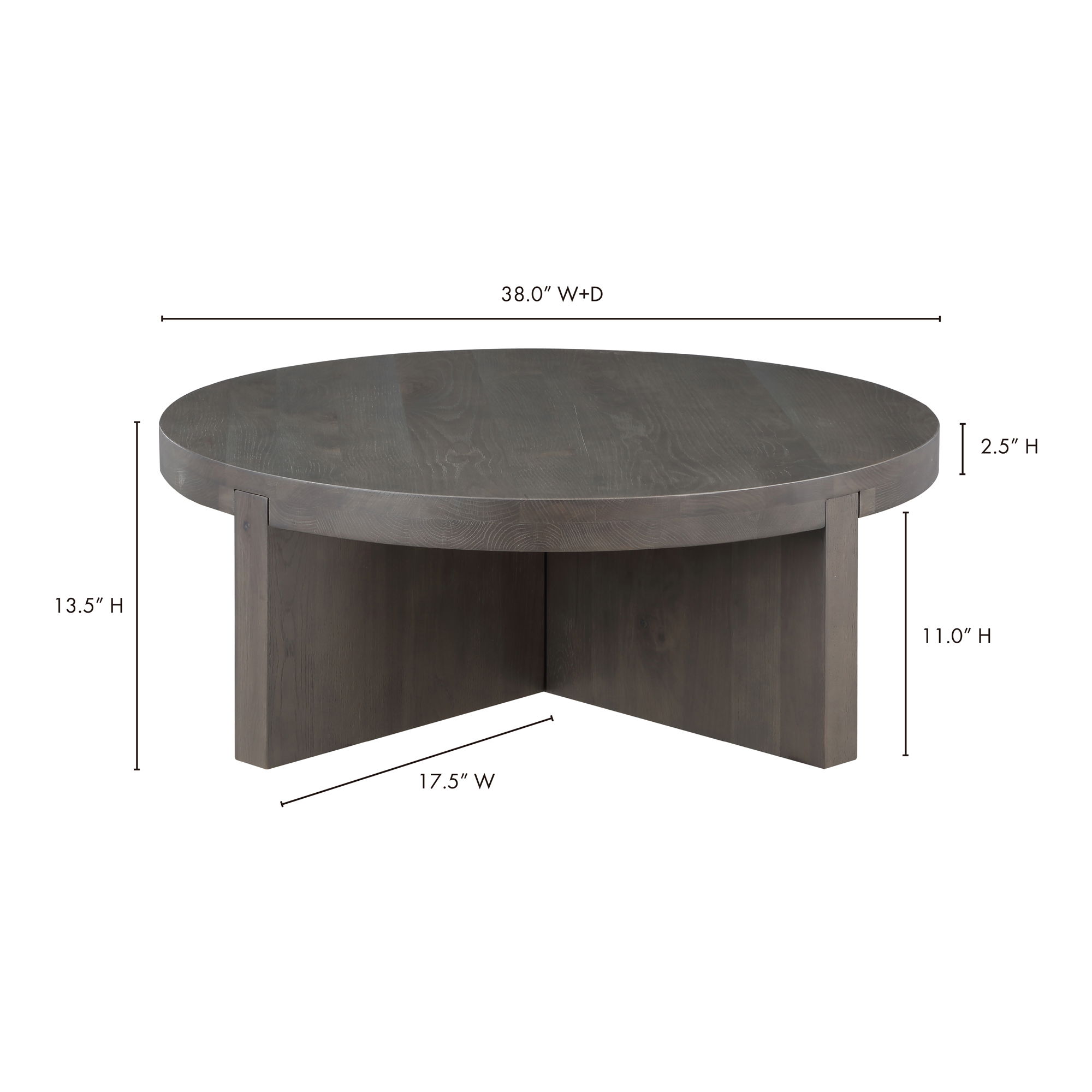 Folke Round Coffee Table Dark Brown large image 