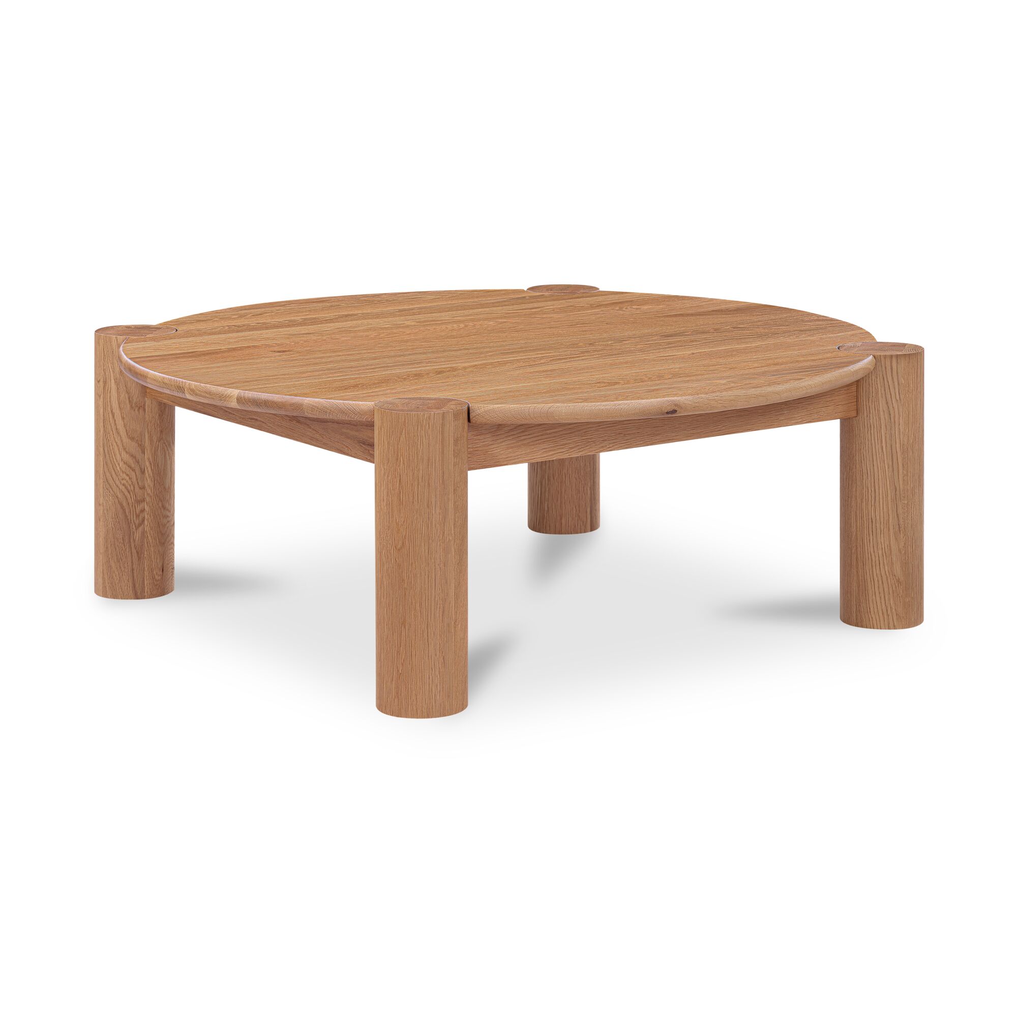 Jack Coffee Table Brushed Natural Oak, by Moe's Home, 43.3" width x 15.7" height x 43.3" depth View 2