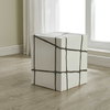 Rocklyn White Cube Garden Stool, Side & End Table by Uttermost, 13" width x 16.25" height x 13" depth thumbnail 2