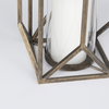 Ivy Small Gold Metal Geometric Cage Candle Holder Lantern, Lighting by Mercana, 8.27" length x 8.27" width x 29.72" height thumbnail 11