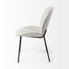 Inala Curved Back Dining Side Chair | White Fabric with Black Metal, Dining Chair by Mercana, 21.26" length x 25.59" width x 34.25" height thumbnail 8
