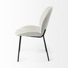 Inala White Fabric Seat Black Metal Frame Dining Chair, by Mercana, 21.26" length x 25.59" width x 34.25" height thumbnail 7