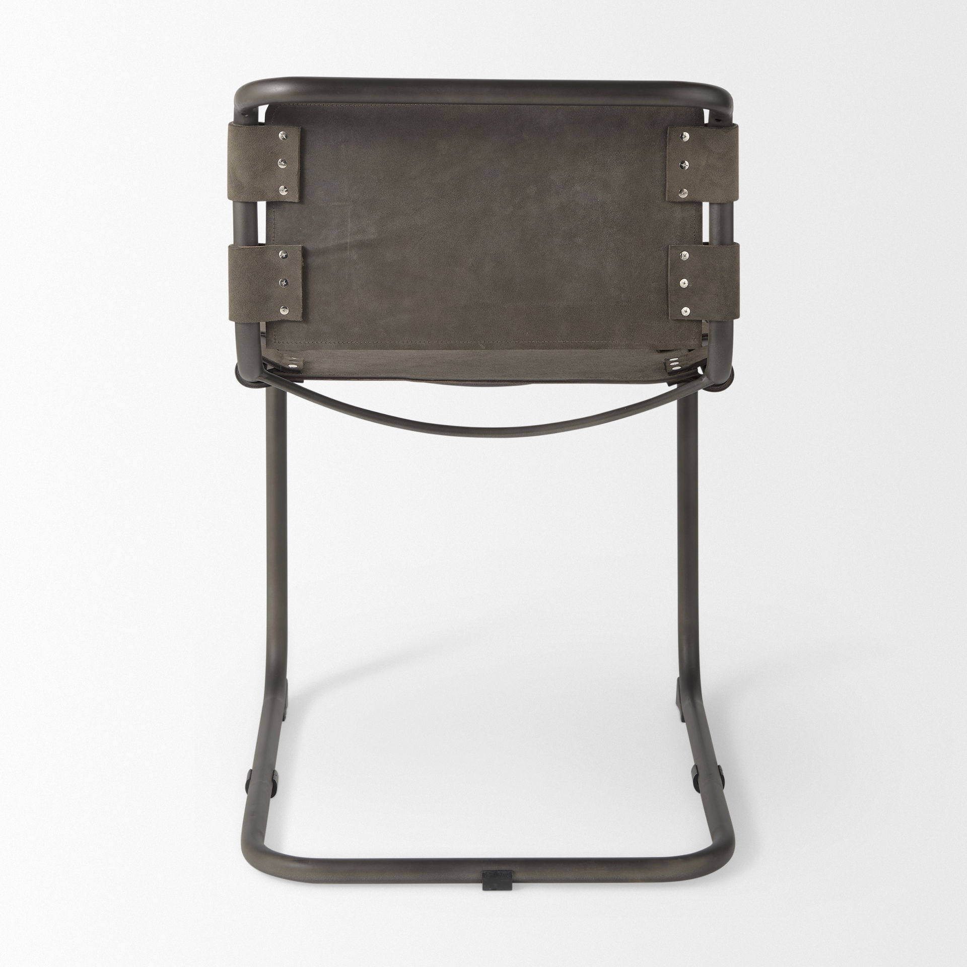 Berbick 33' Total Height Brown/Gray Suede with Iron Frame Dining Chair large image 