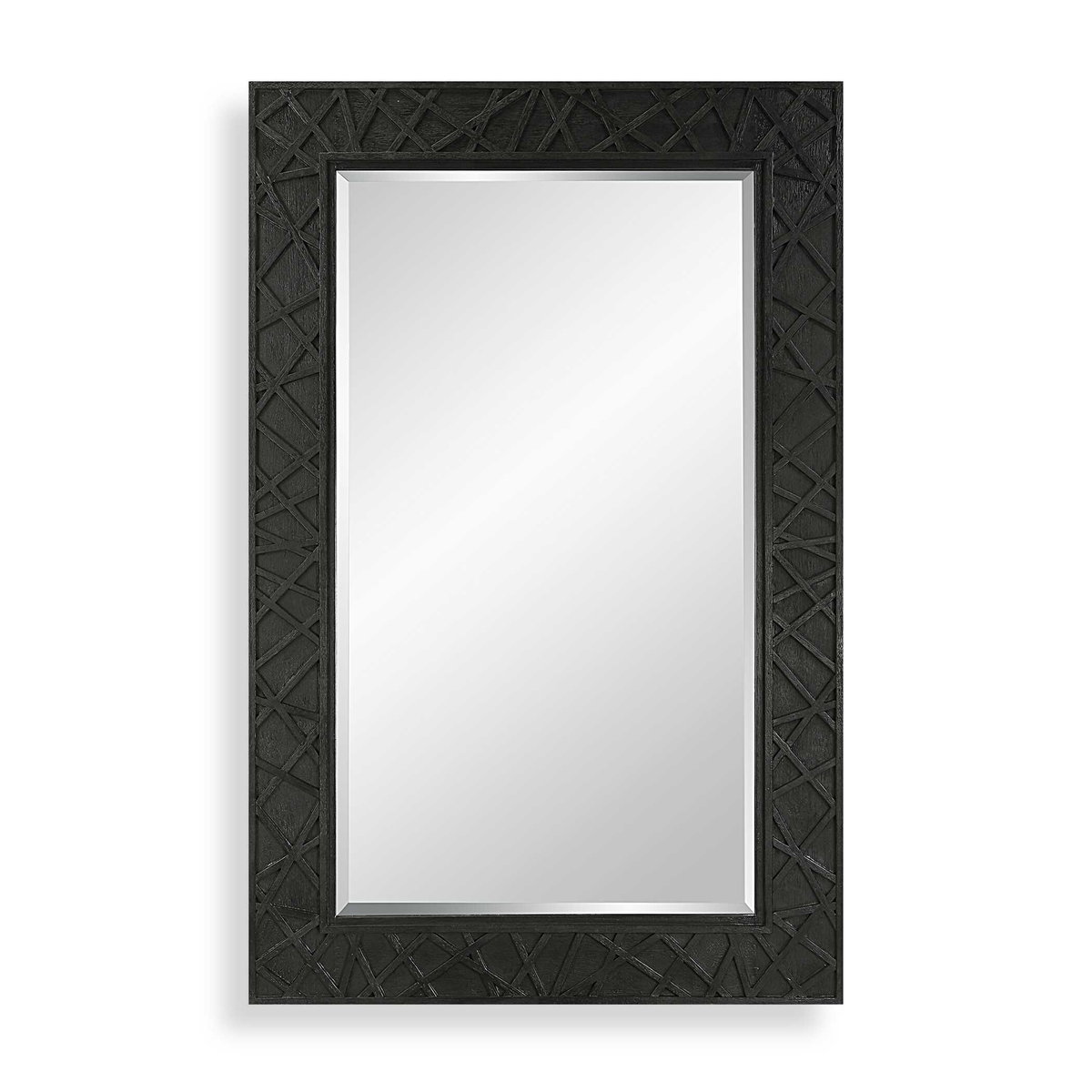 Everest Satin Black Mirror, by Uttermost, 3'9" width x 5'10" height x 1.37" depth View 1