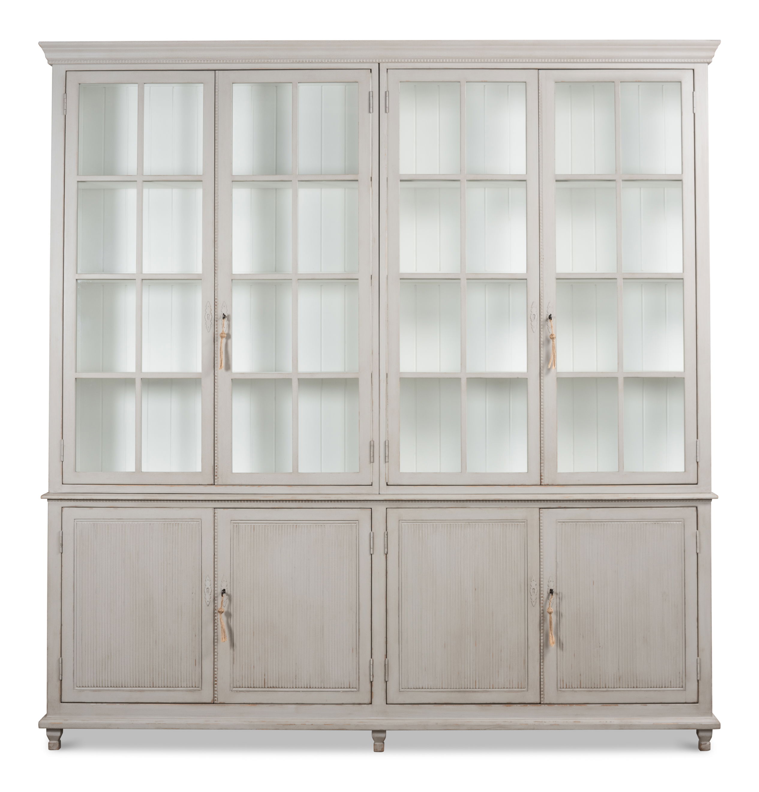 Harper Glass Front Bookcase, Shelving & Bookcase by Sarreid, 97" length x 15" width View 2