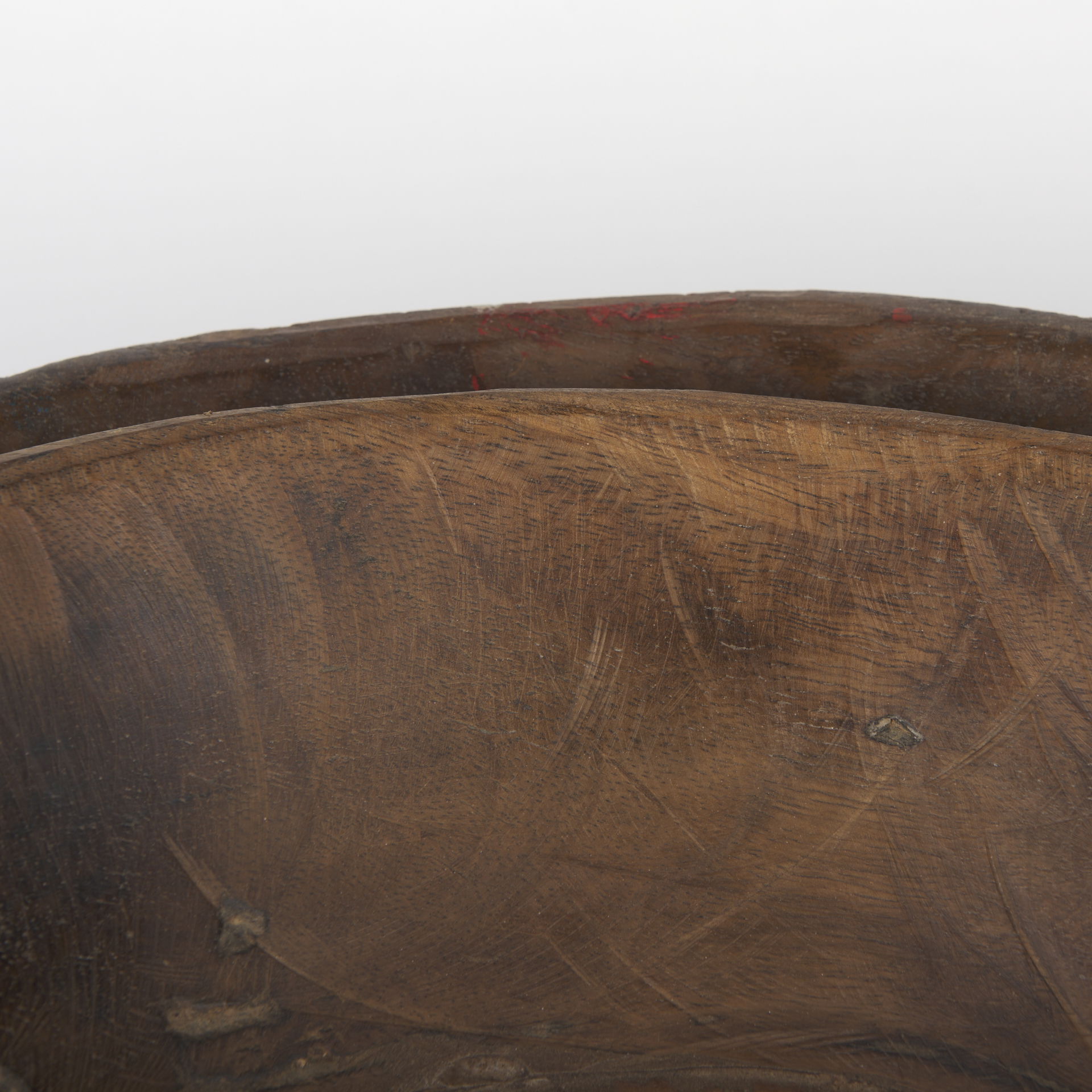 Nikita Set of 2 Large Medium Brown Reclaimed Wood Bowls, Decorative Bowl by Mercana, 17.25" length x 18.25" width x 4.5" height View 6