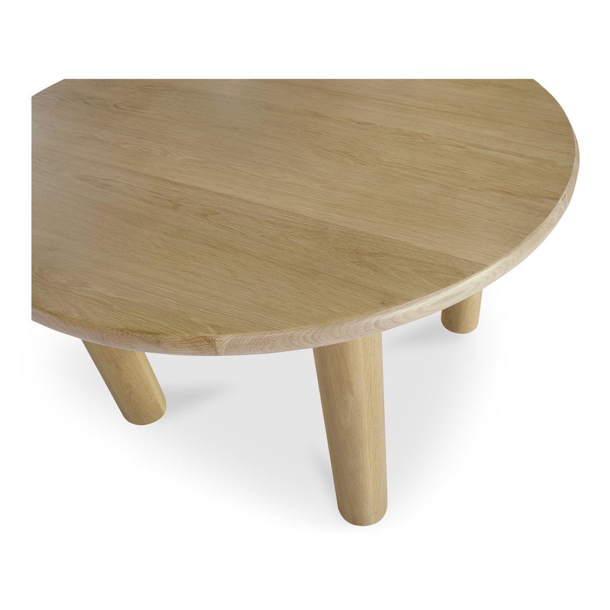 Milo Round Dining Table Oak, by Moe's Home, 48" width x 29.5" height x 48" depth View 6